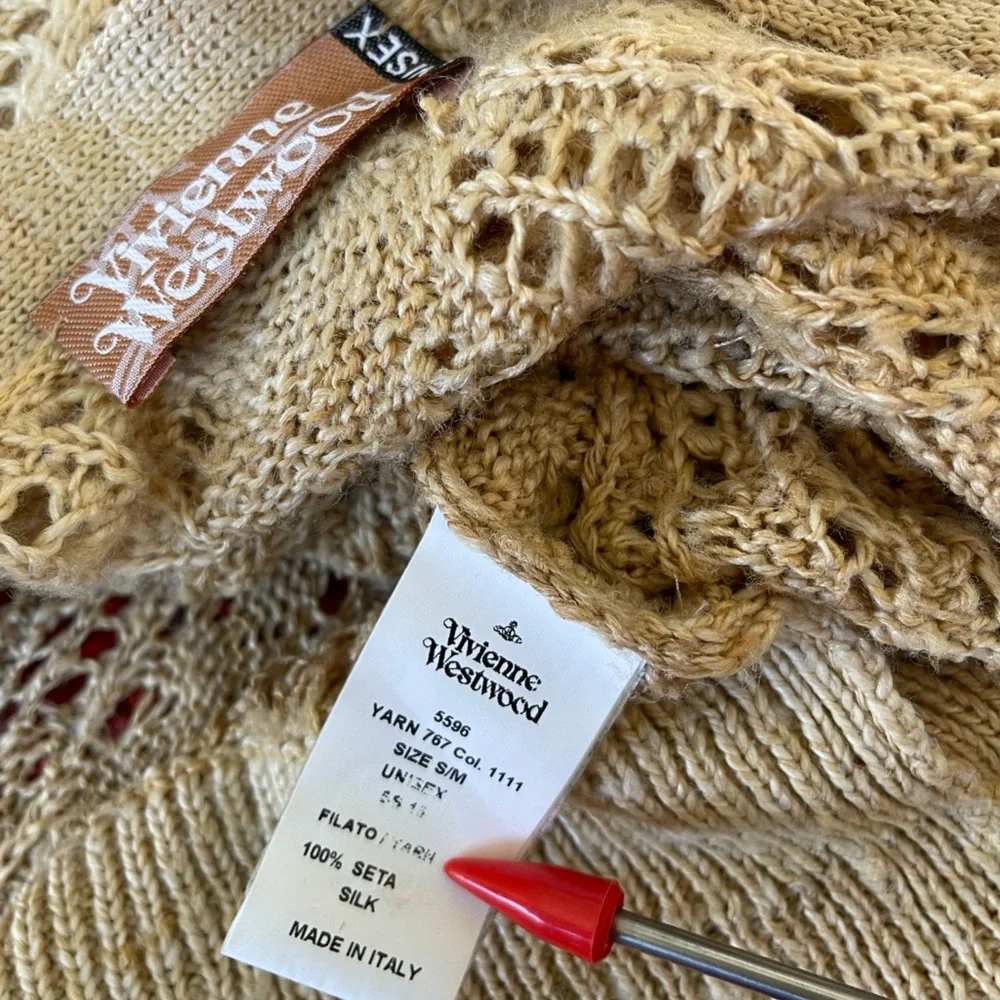 NEW Vivienne Westwood SS16 KNIT CARDIGAN BEIGE S/M 100% SILK - Picture 6 of 14
